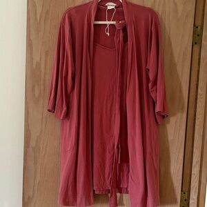 Coyuchi Women's Rusty Robe and Nightgown Set